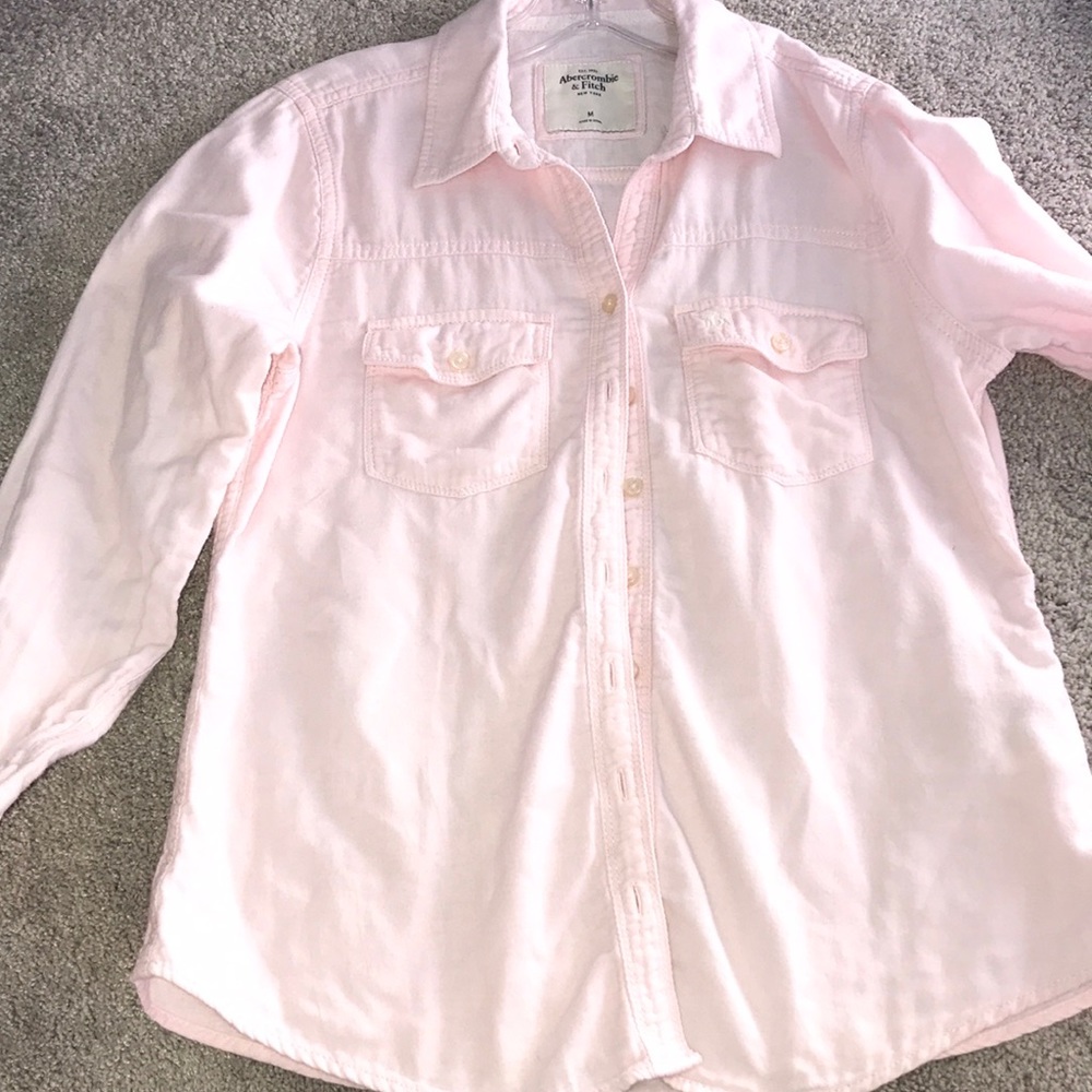 Pink Abercrombie button down shirt